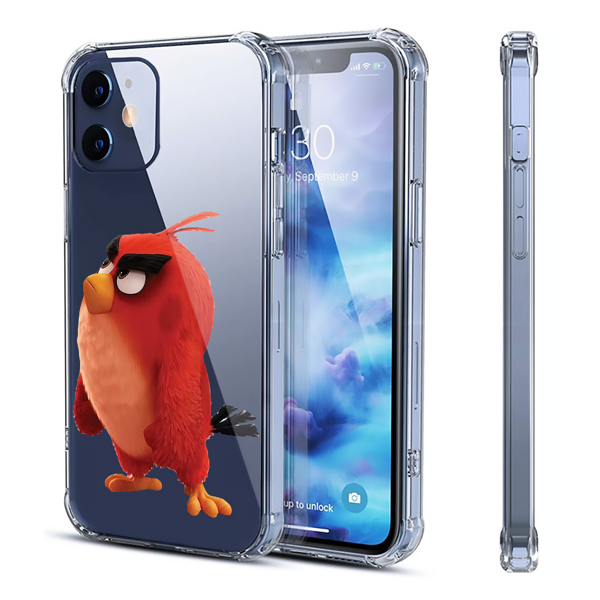 （画像用） Angry Birds アングリーバード 【iPhone 12シリーズ対応】透明スマホケース（クリアソフトケース）